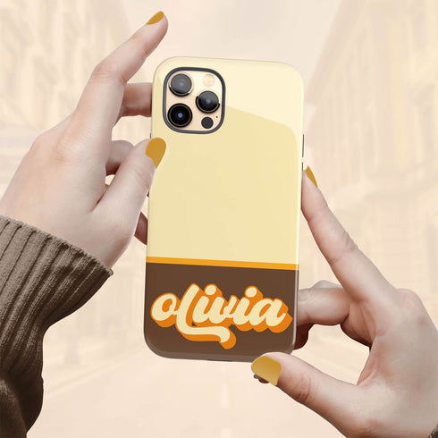 Retro Colors & Name Personalized iPhone Case